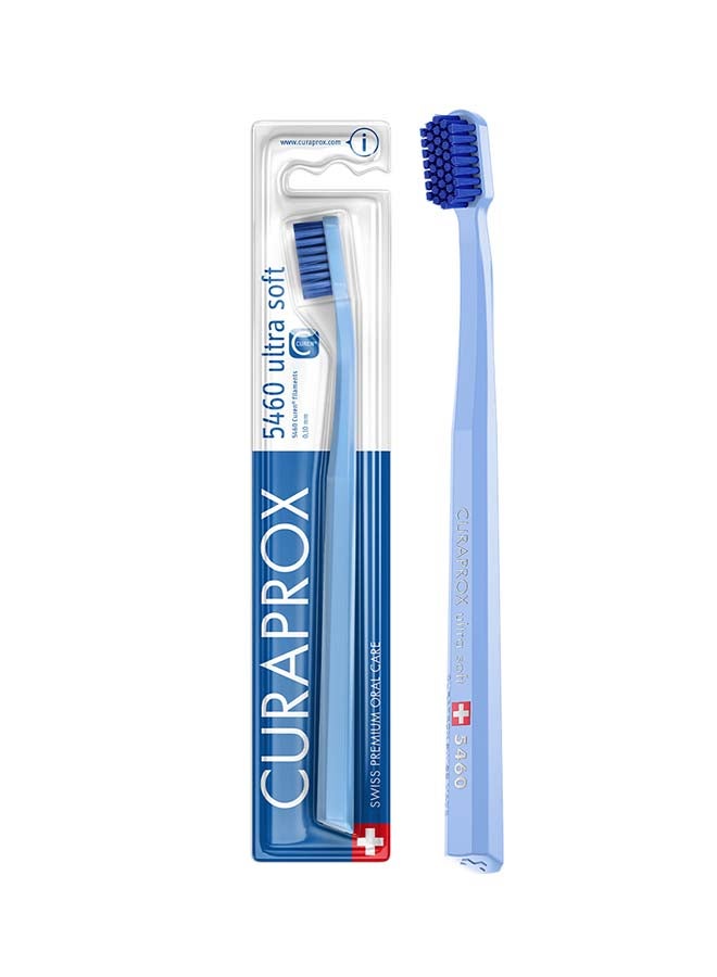 CURAPROX Cs 5460 Ultra-Soft Toothbrush | Bpa-Free Manual Brush For Adults With 5460 Curen® Filaments | Gentle Plaque Removal For Healthier Gums And Teeth – Sky Blue/Blue, 1 Pac - Image 1